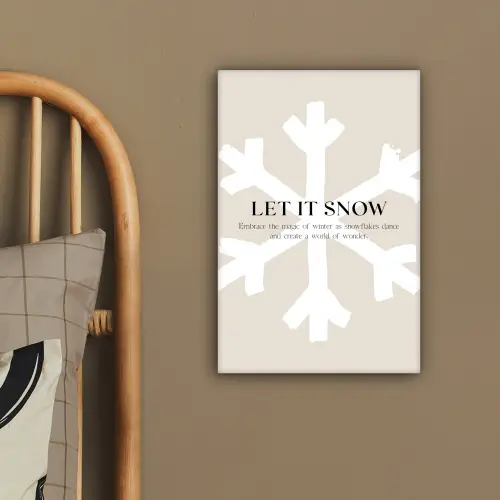 Kerst - Let it snow - Sneeuwvlok - Winter - Quotes canvas 2cm klein -sfeer3