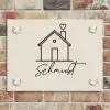Huis illustratie - Sierlijk Naambord Rechthoek middel -sfeer3