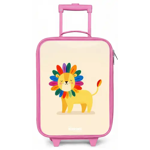 Leeuw - Manen - Kleurrijk Kinderkoffer - Roze klein -zz3dotto