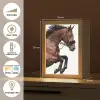 Paard - Springen - Modern Light Box met kabel (Tafellamp) klein -USP_FR