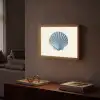Ribbels - Blauw - Schelp Light Box met batterij (Wandlamp) middel -sfeer1