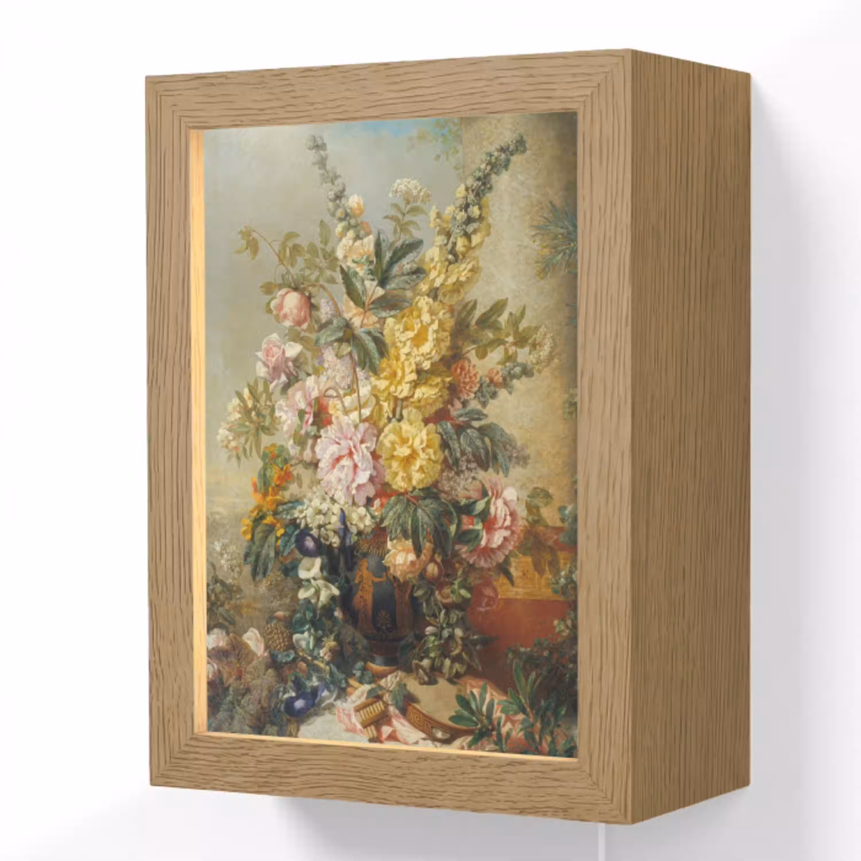 Grote vaas met bloemen - Josep Mirabent - Oude meesters Light Box met kabel (Wandlamp) klein -3d