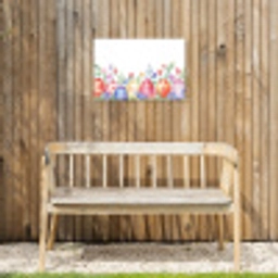 Bloementuin - Kleurrijk - Eieren Tuinposter op houten frame 2 cm dik klein -sfeer4