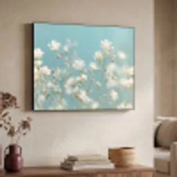 Stängel – Blumen – Luft – Weiß Textielframe zwart klein -sfeer3