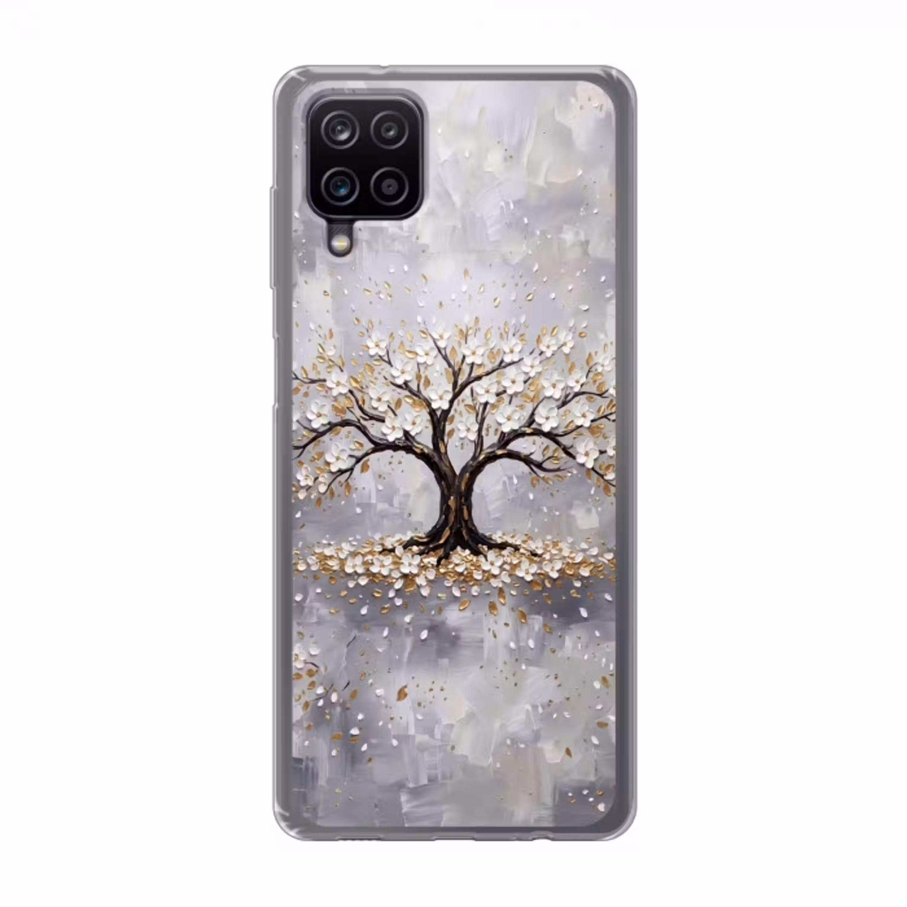 Boom - Bloemen - Natuur - Abstract - Wit Telefoonhoesje Samsung Galaxy A12 klein -3d