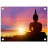 Zonsondergang - Horizon - Boeddha beeld - Buddha -  Silhouette tuinposter los doek klein -3d
