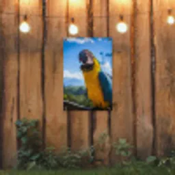 Vogel - Papegaai - Geel tuinposter los doek klein -sfeer1