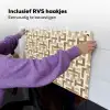 Geometrisch - Retro - Bruin Inductie beschemer met haakjes klein 777 -ky-ophangen-nl