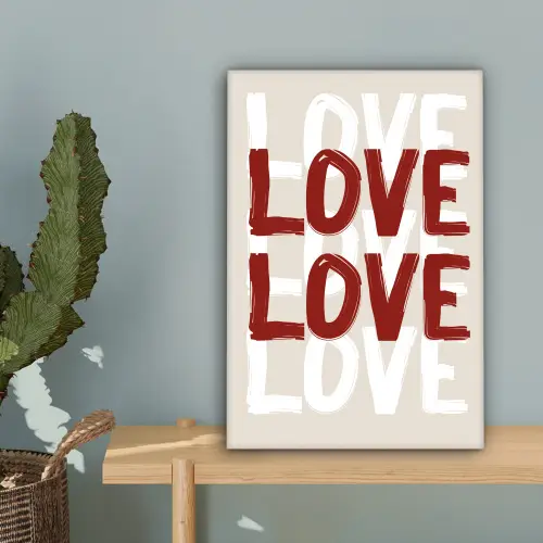 Love - Rood - Tekst canvas 2cm klein -sfeer4