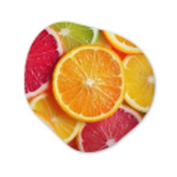Fruit - Kleurrijk - Close up Wandcirkel Organisch Aluminium middel -3d