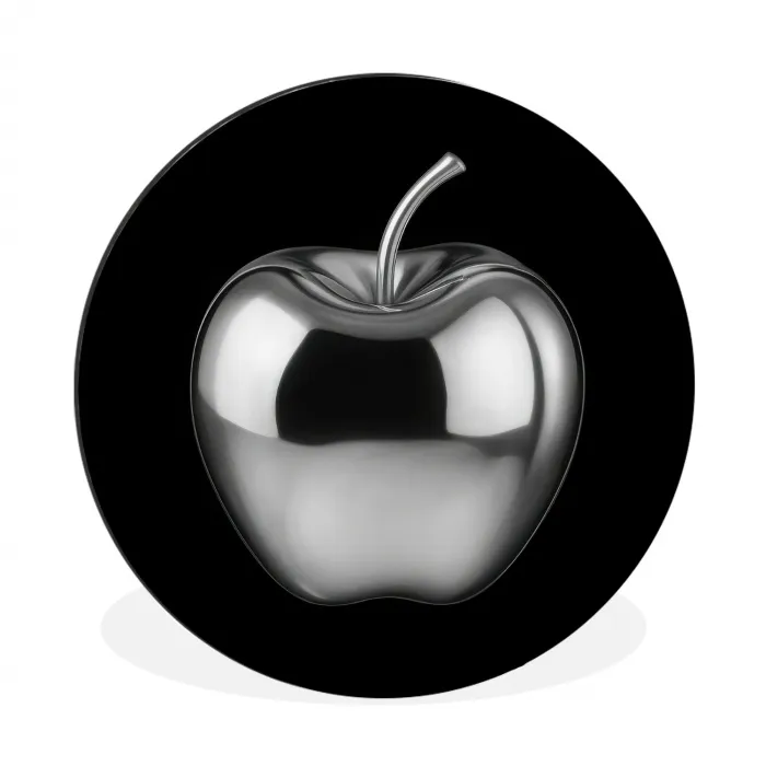 Appel - Metallic - Symmetrisch Wandcirkel aluminium klein -3d