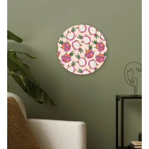 Pitahaya - Pitjes - Vrucht Wandcirkel plexiglas klein 852 -sfeer3