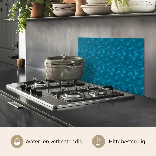 Vogels - Blauw -  Levendig keuken achterwand spatscherm klein 900 -usp_NL