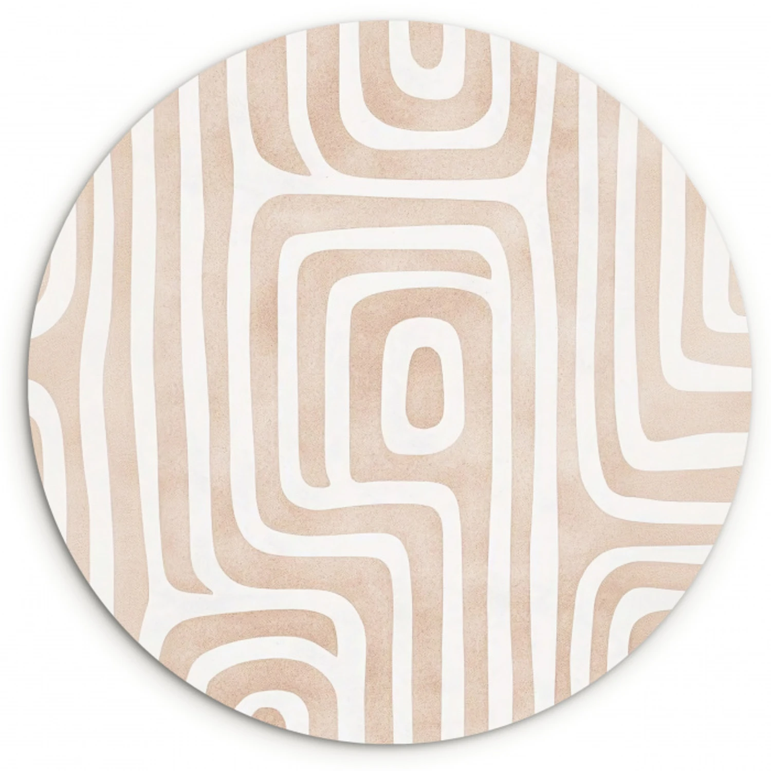 Decoratief - Labyrint - Beige Wandcirkel kunststof plaat 5mm dik klein -3d