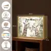 Dieren - Giraffe - Bladeren - Kinderen Light Box met batterij (Wandlamp kind) middel -USP_websiteoverzichtNL