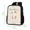 Honden pup omringd door bruine stippen Rugzak - Zwart middel -productfoto_formaten