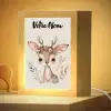 Hert - Bohemian - Bloemen - Bosdieren Light Box met kabel (Kinderlampje) klein -zzzz_3d_website