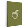 Lijntekening - Appel - Olijfgroen - Blaadje KitchenYeah - Keuken - Canvas klein -3d