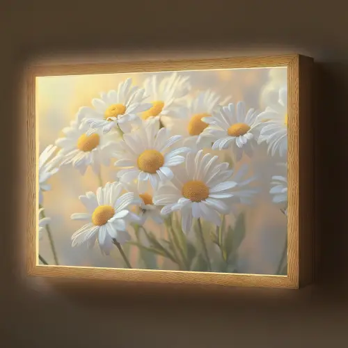 Madeliefjes - Wit - Zonlicht Light Box met batterij (Wandlamp) middel -z3d_website