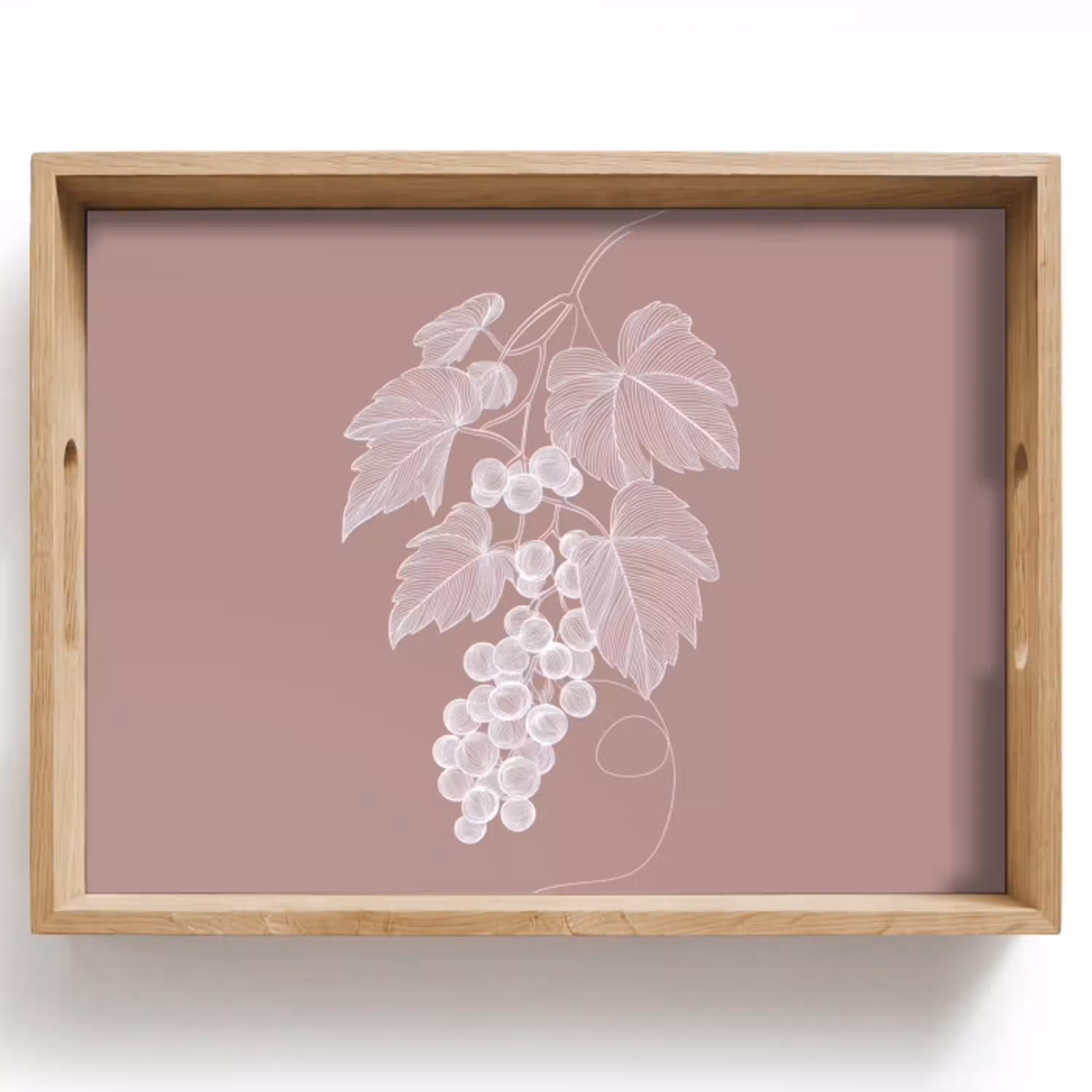 Tros - Druiven - Illustratie - Bladeren Dienblad Rechthoek middel -z3d_shopping