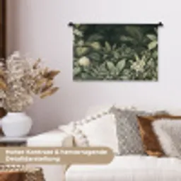Jungle - Bladeren - Botanisch - Groen Wandkleed katoen klein -tsfeer1_DE
