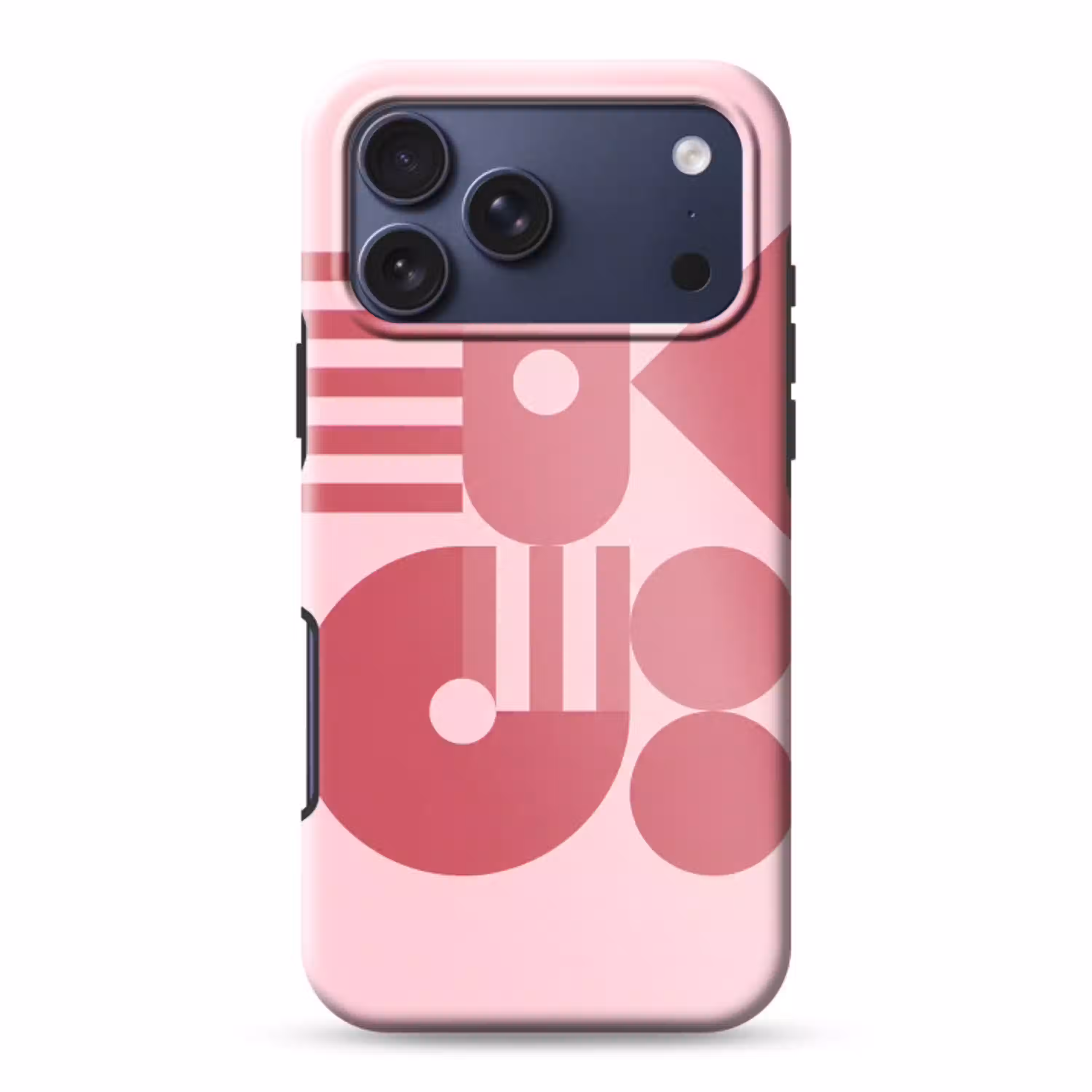 Abstract - Geometrisch - Vormen - Roze Toughcase MagSafe Apple iPhone 17 Pro Max klein -3d