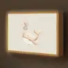 Walvis - Minimalistisch - Bloemen - Stippen Light Box met batterij (Wandlamp kind) middel -z3d_website