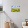 Zonnebloemen - Bloemen - Wolken - Natuur - Geel - Landschap tuinposter los doek klein -sfeer8
