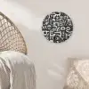Symbolen - Abstract - Grafisch - Zwart Akoestische PET Vilt - Rond klein -sfeer4