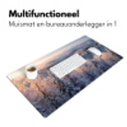 Bos - Bergen - Goud - Winter - Warm Muismat XXL klein -sfeer4