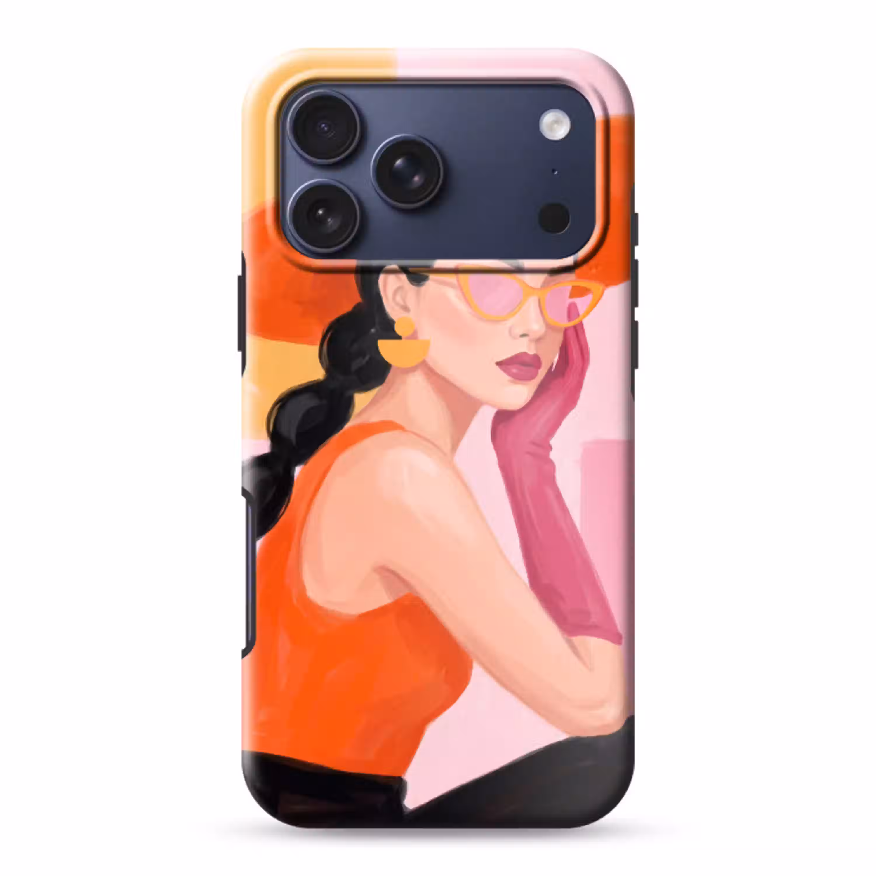 Vrouw - Hoed - Mode - Modern - Oranje Toughcase MagSafe Apple iPhone 17 Pro Max klein -3d