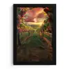 Wijngaard - Druiven - Zonsondergang fotolijst zwart zonder passe partout klein -3d