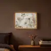 Bloemen - Winter - Wit - Sneeuw - Beige Light Box met batterij (Wandlamp) middel -sfeer4