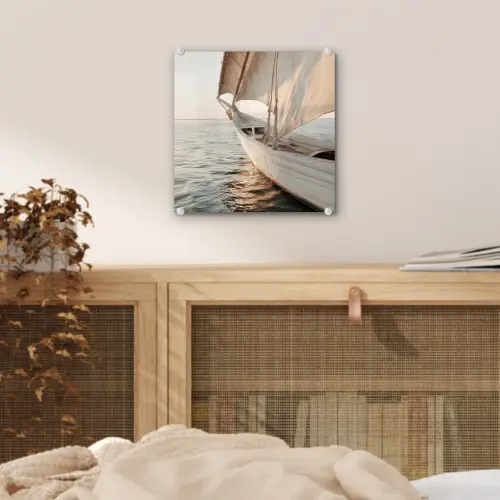 Zeilboot - Zee - Beige - Zon plexiglas 5mm klein -sfeer4