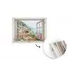 Doorkijk - Italië - Bloemen - Zee - Kust - Stad - Bergen fotobehang vinyl groot -3d