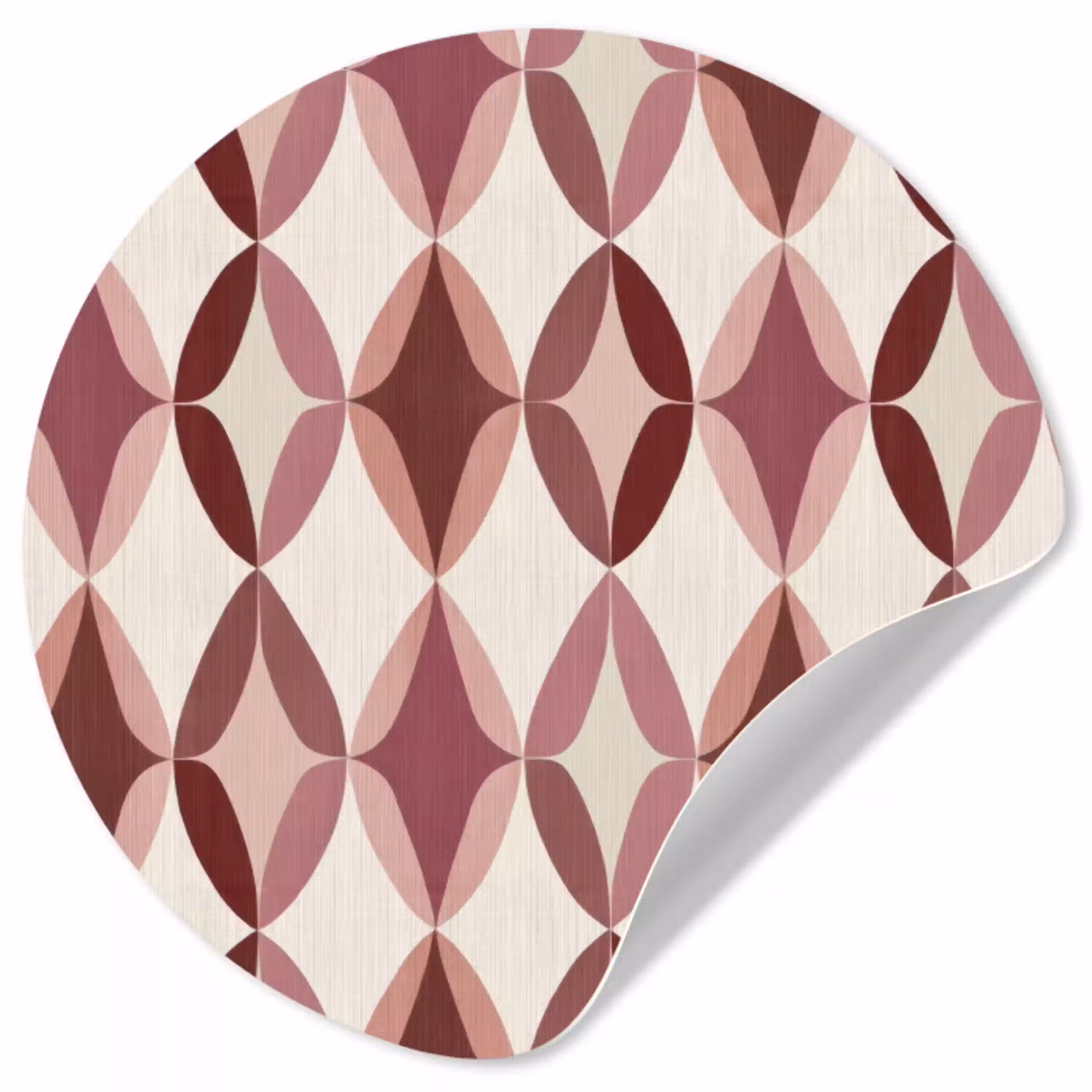 Ovaal - Textuur - Roze Wandcirkel behangsticker klein 186 -3d