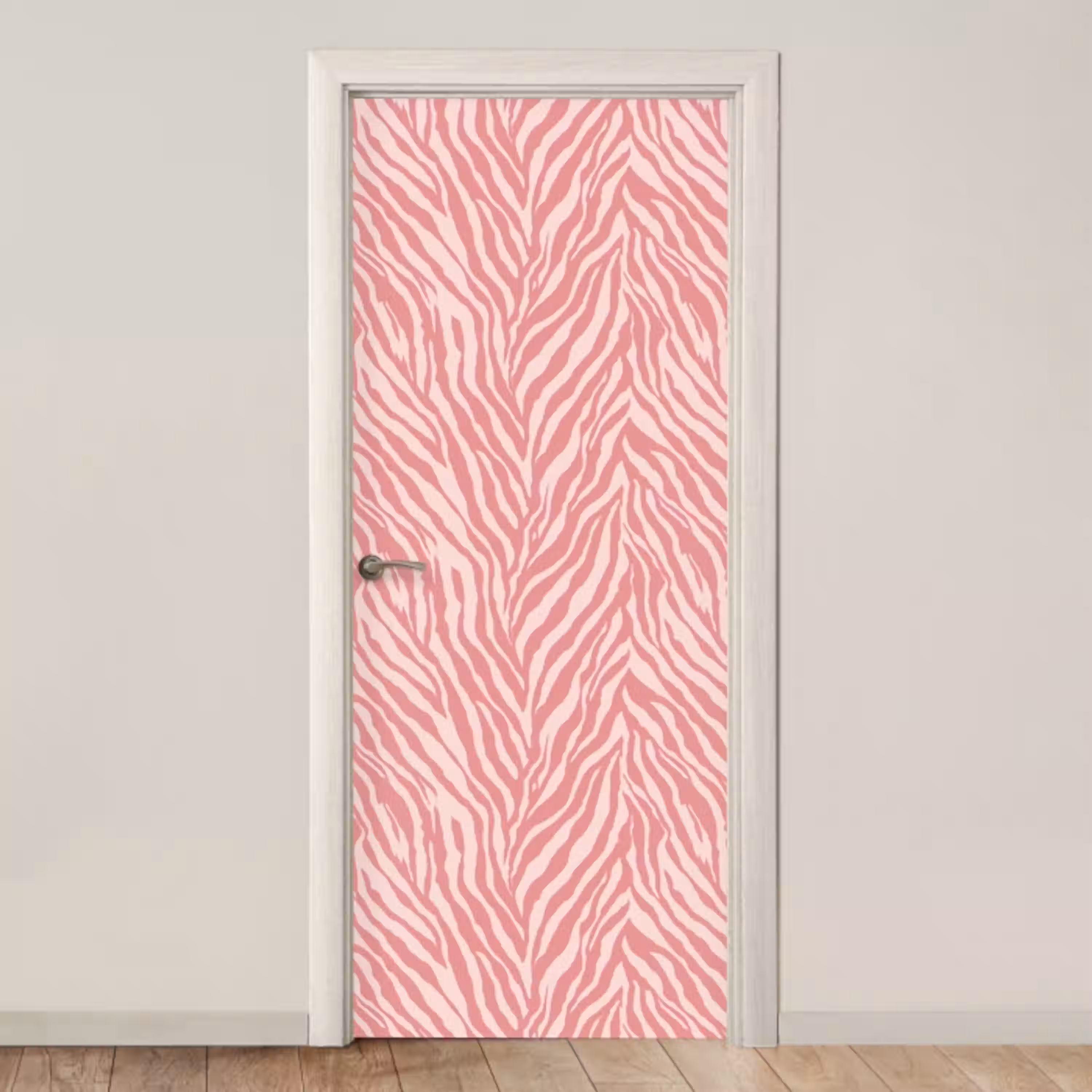 Zebra - Print - Roze deurposter klein 289 -3d_beige