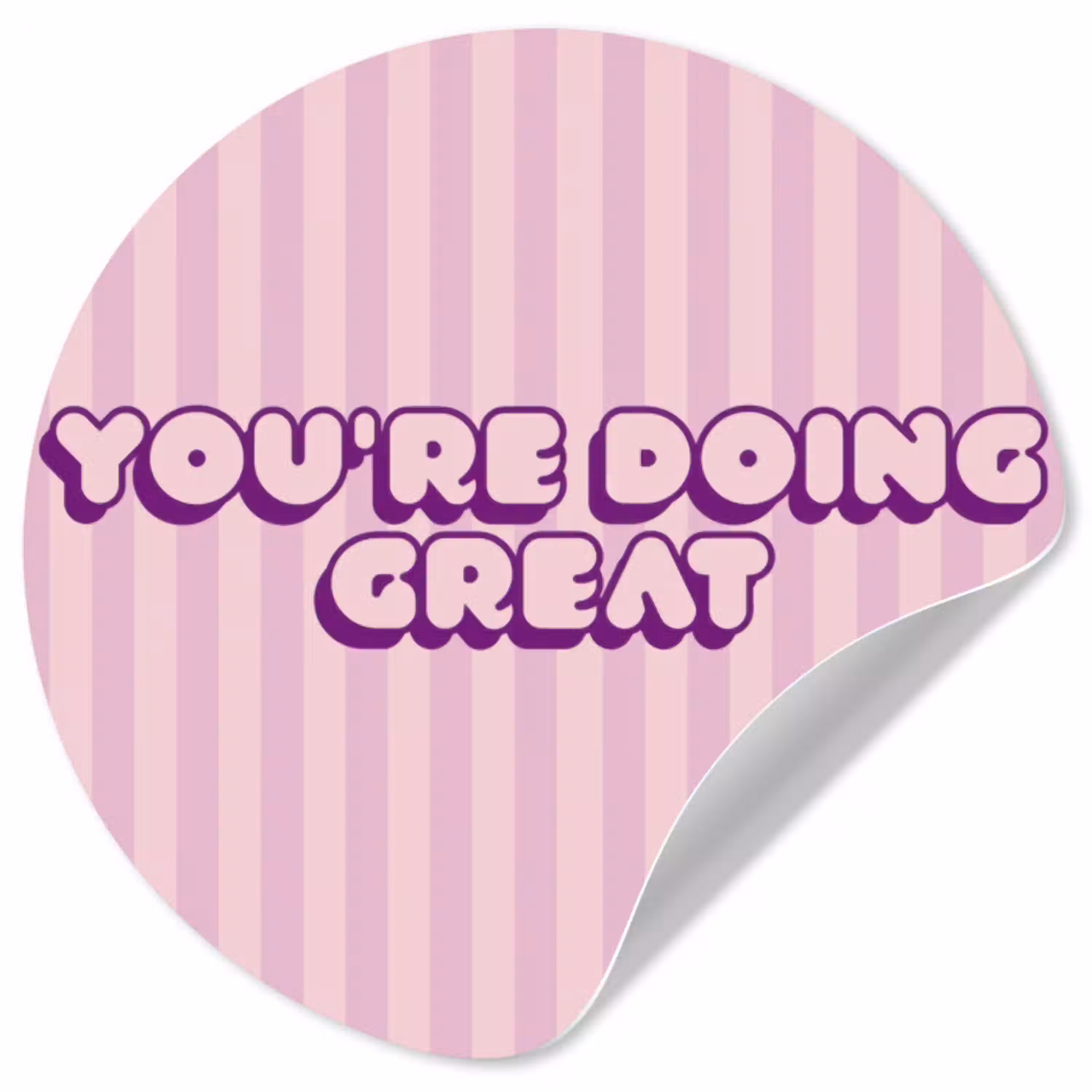 Paars - Strepen - You're doing great - Schaduw Wandcirkel behangsticker klein -3d