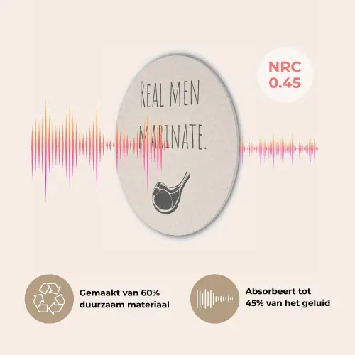 Vlees - Minimalistisch - Beige - Quote Akoestische PET Vilt - Rond klein -USP_NL