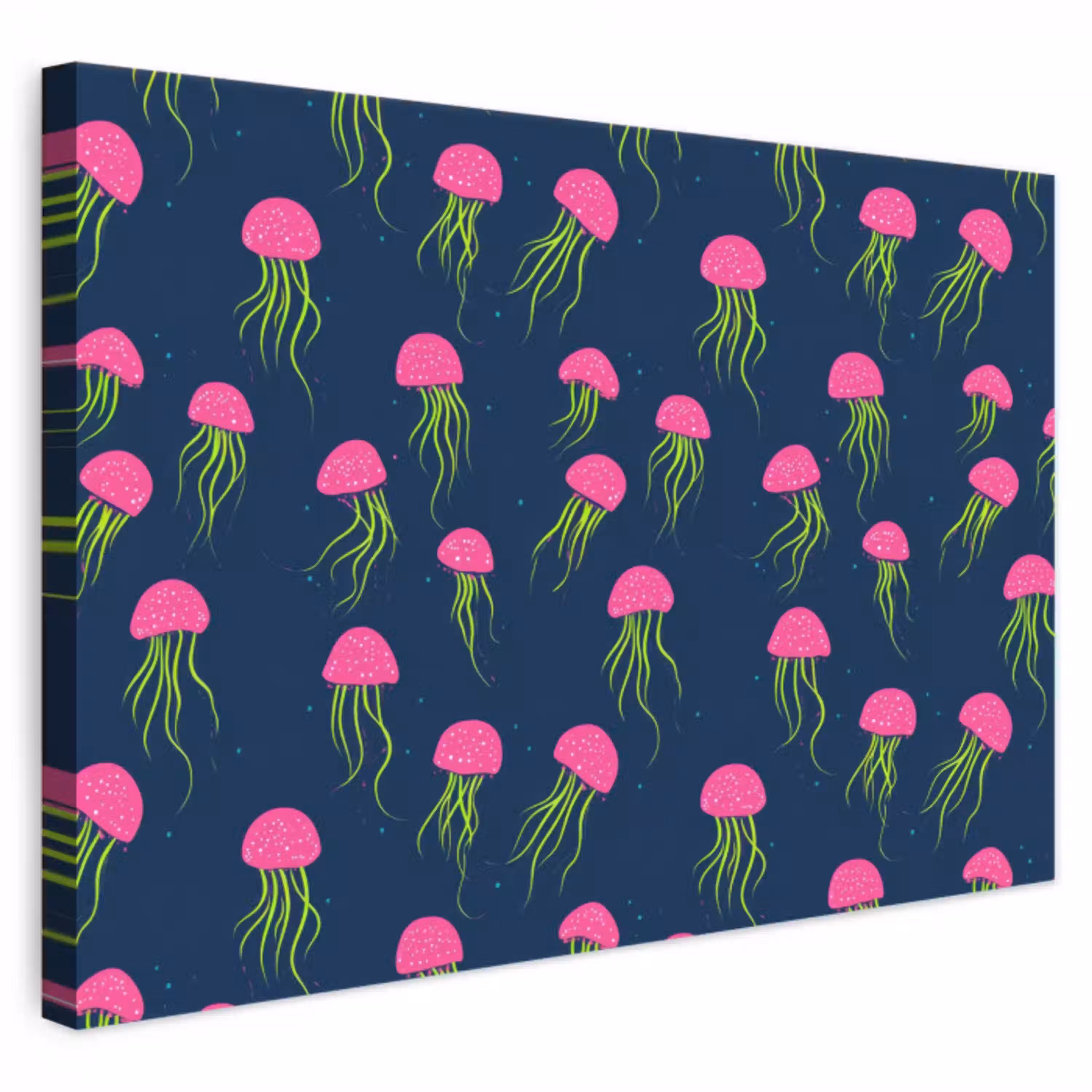 Kwallen - Diepzee - Neon canvas 2cm klein 34 -3d