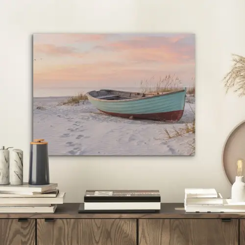 Rustiek - Roeiboot - Zandstrand PET vilt klein -sfeer1