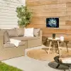 Zeewezen - Wit - Golven - Water tuinposter los doek klein -sfeer4