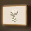 Vaas - Geruit - Bloem - Groen Light Box met batterij (Wandlamp) middel -z3d_website
