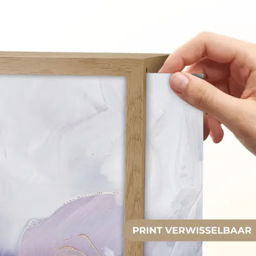 Paars - Modern - Marmer - Abstract Light Box met batterij (Wandlamp) middel -USP_websiteprintNL