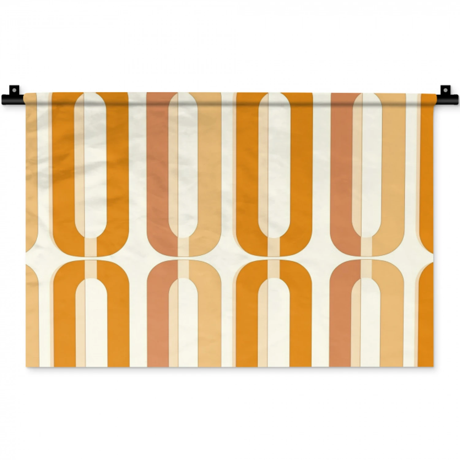 U-vorm - Retro - Oranje Wandkleed katoen klein 269 -zz3d