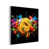 Spaghetti - Graffiti - Verf - Kleurrijk - Eten - Modern aluminium wit klein -3d