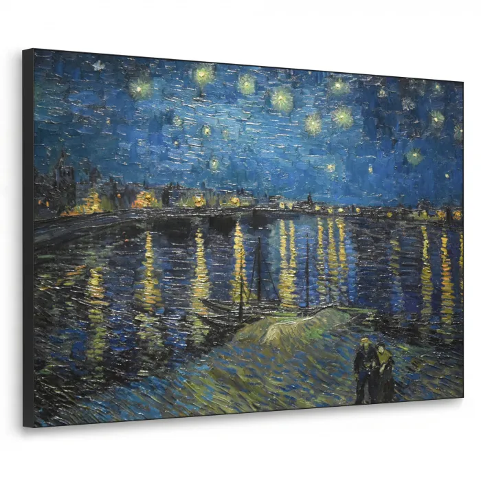 Van Gogh - Brug - Oude meesters Textielframe zwart klein -3d