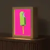 Ijsje - Stokje - Minimalistisch - Groen Light Box met kabel (Tafellamp) klein -z3d_website