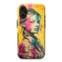 Vrouw - Verfstrepen - Gekleurd Toughcase MagSafe Apple iPhone 17 klein -3d