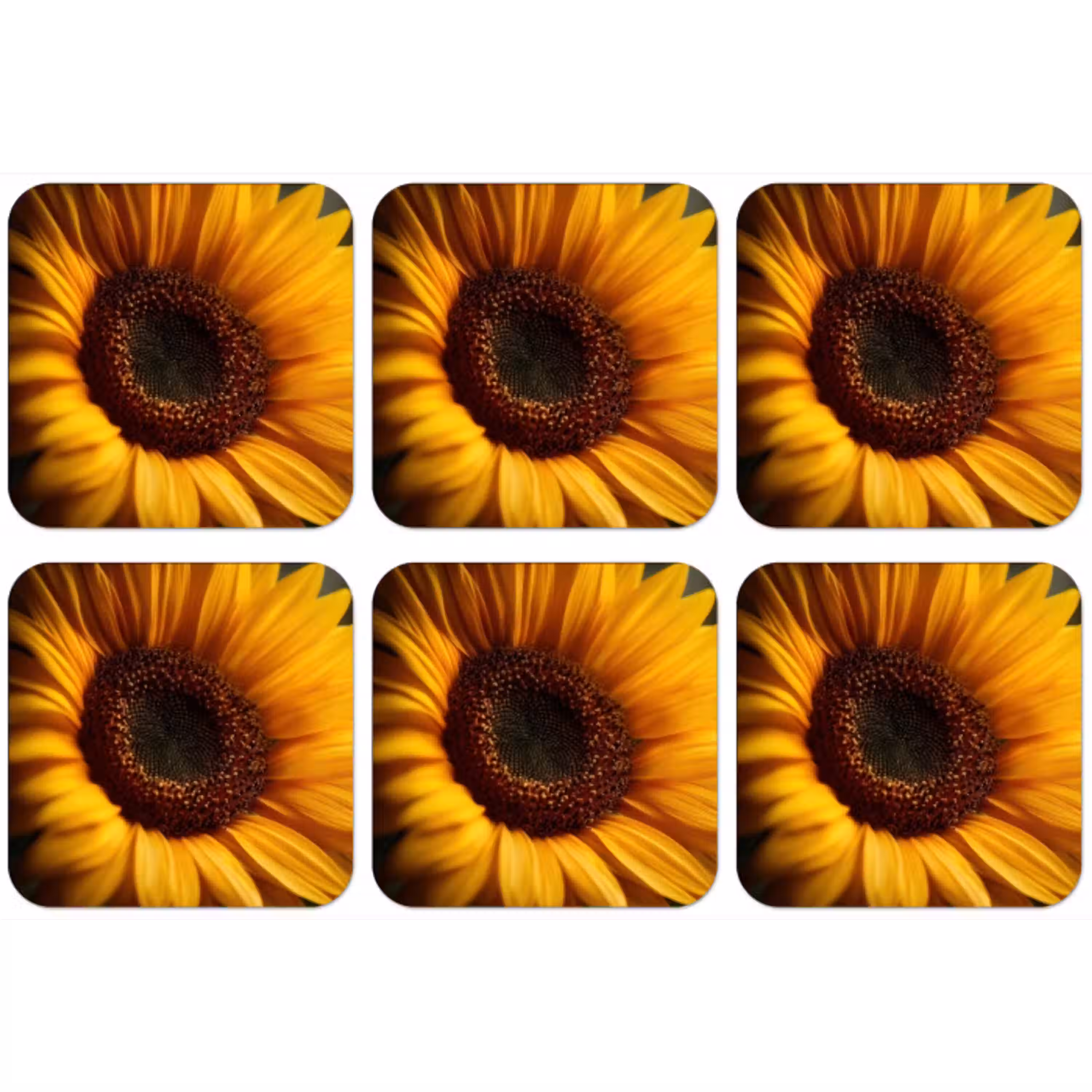 Geel - Zonnebloem - Zomers onderzetter kurk middel -zkaufland3dotto